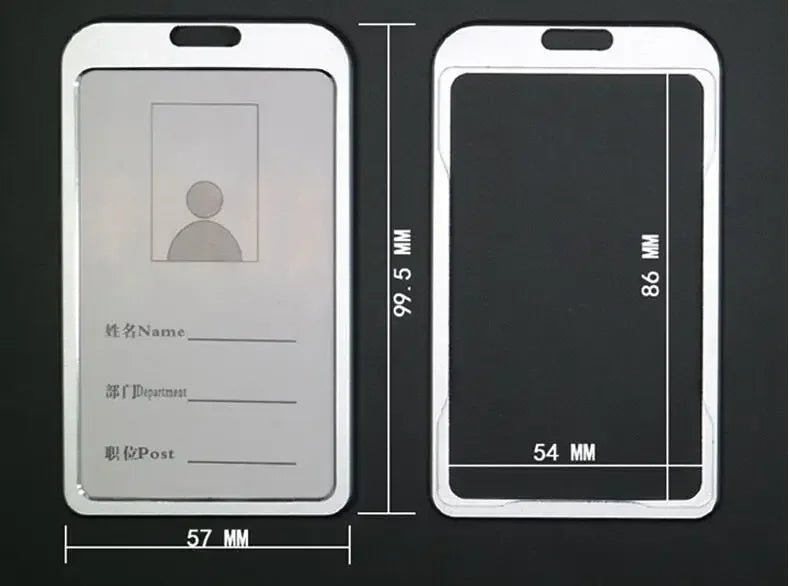 Employee Aluminium Alloy Plastic Credit Card ID Card Cover Case Work Identity Badge Card Cover Bag Women Men Work Card Holders