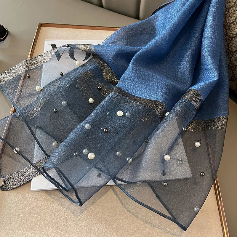 Luxury Women Silk Scarf Lightweight Summer Shawl - Smarsty