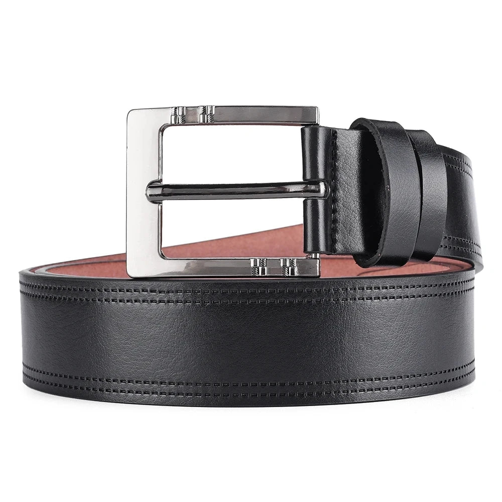 Genuine Leather Mens Casual Belt High Quality Buckle - Smarsty