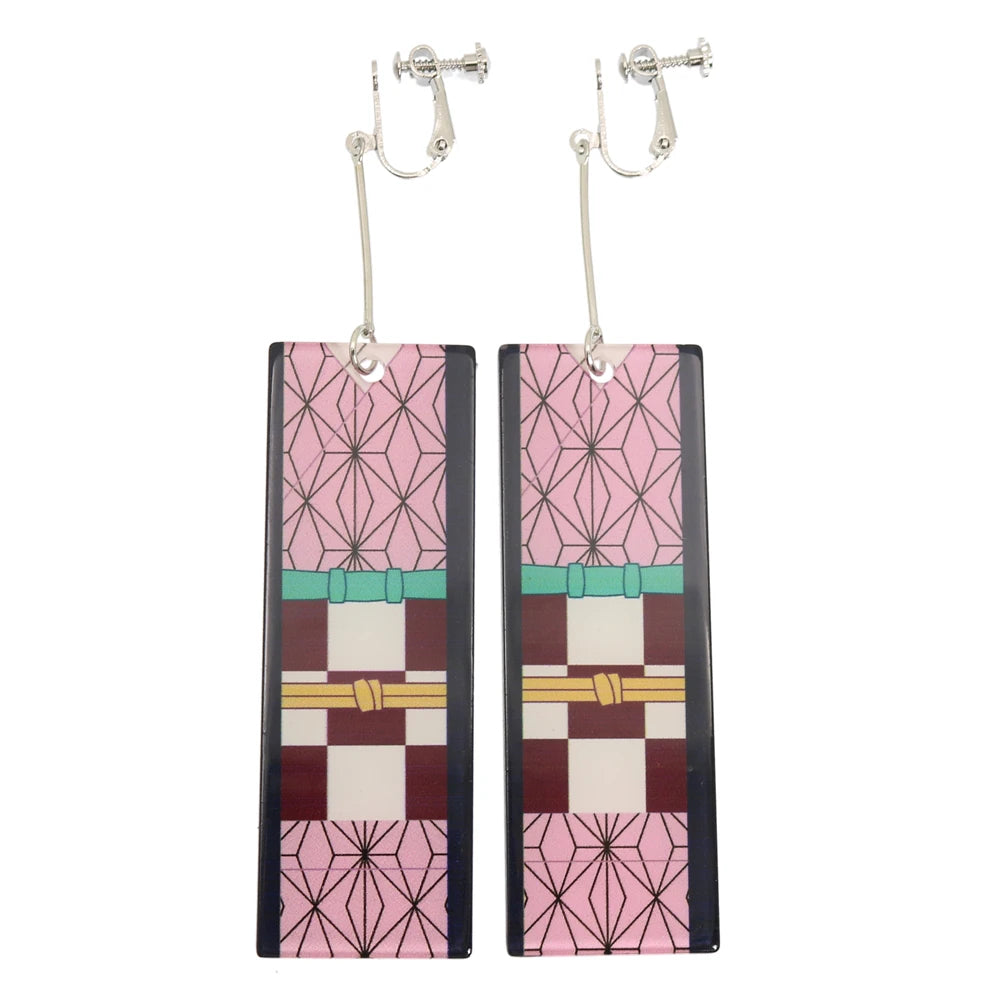 Acrylic Tanjiro Earrings for Women Anime Cosplay Jewelry - Smarsty