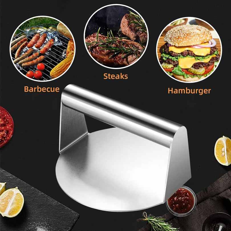 Stainless Steel Smash Burger Press Dropshipping Meat Masher Circular Meat Press Mold for Deli Meats Kitchen Accessories by Smarsty