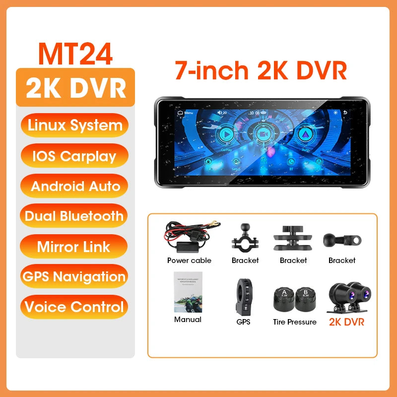 Portable Motorcycle Navigation Display CarPlay Android Auto - Smarsty