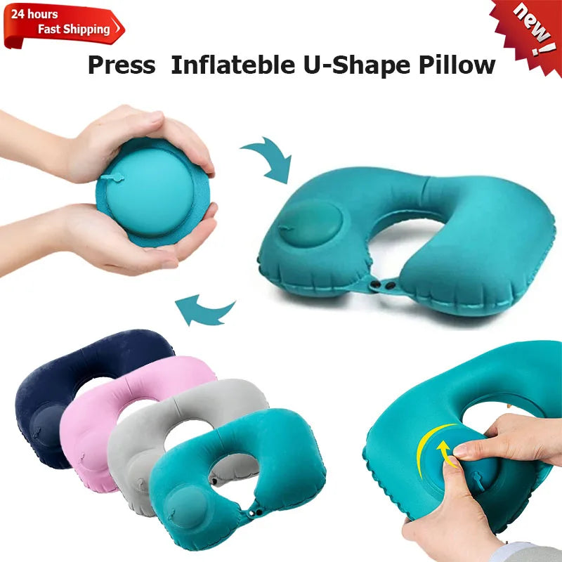 U Shape Inflatable Travel Pillow for Comfort and Support - Smarsty
