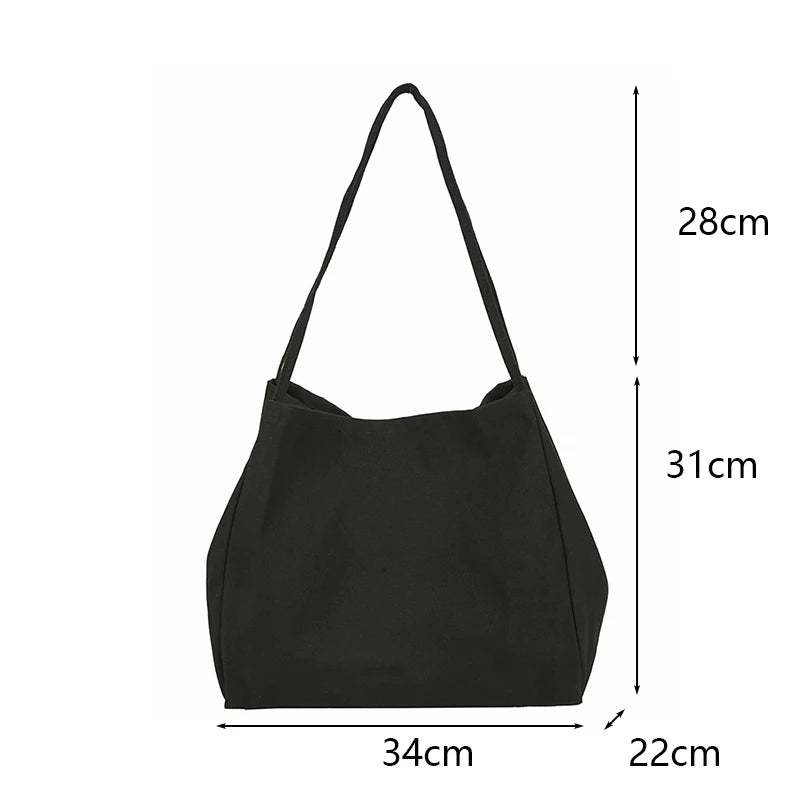Large Capacity Canvas Shopper Tote Reusable For Women - Smarsty