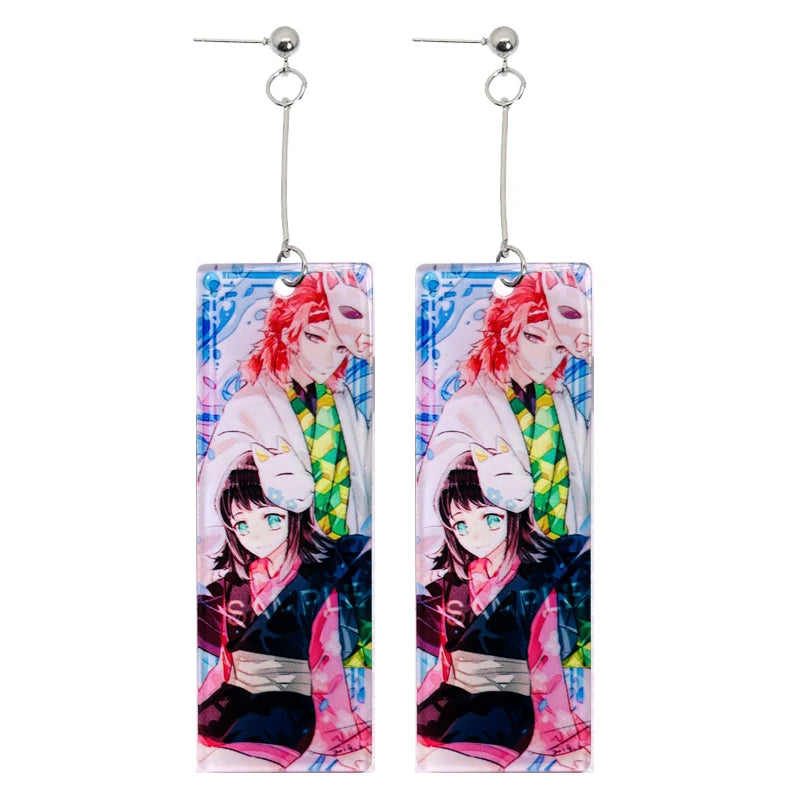 Acrylic Tanjiro Earrings for Women Anime Cosplay Jewelry - Smarsty