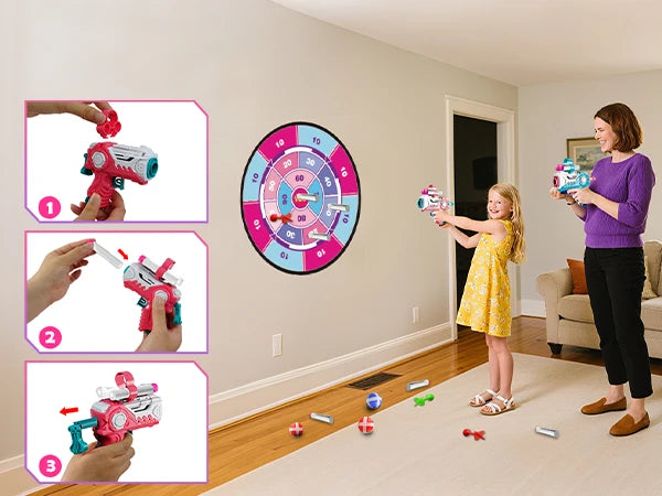 VATOS Night-Light Bow Arrow Guns Toy For Girls Archery Stand Target Board Indoor Outdoor Game Toys Kids Christmas Birthday Gift