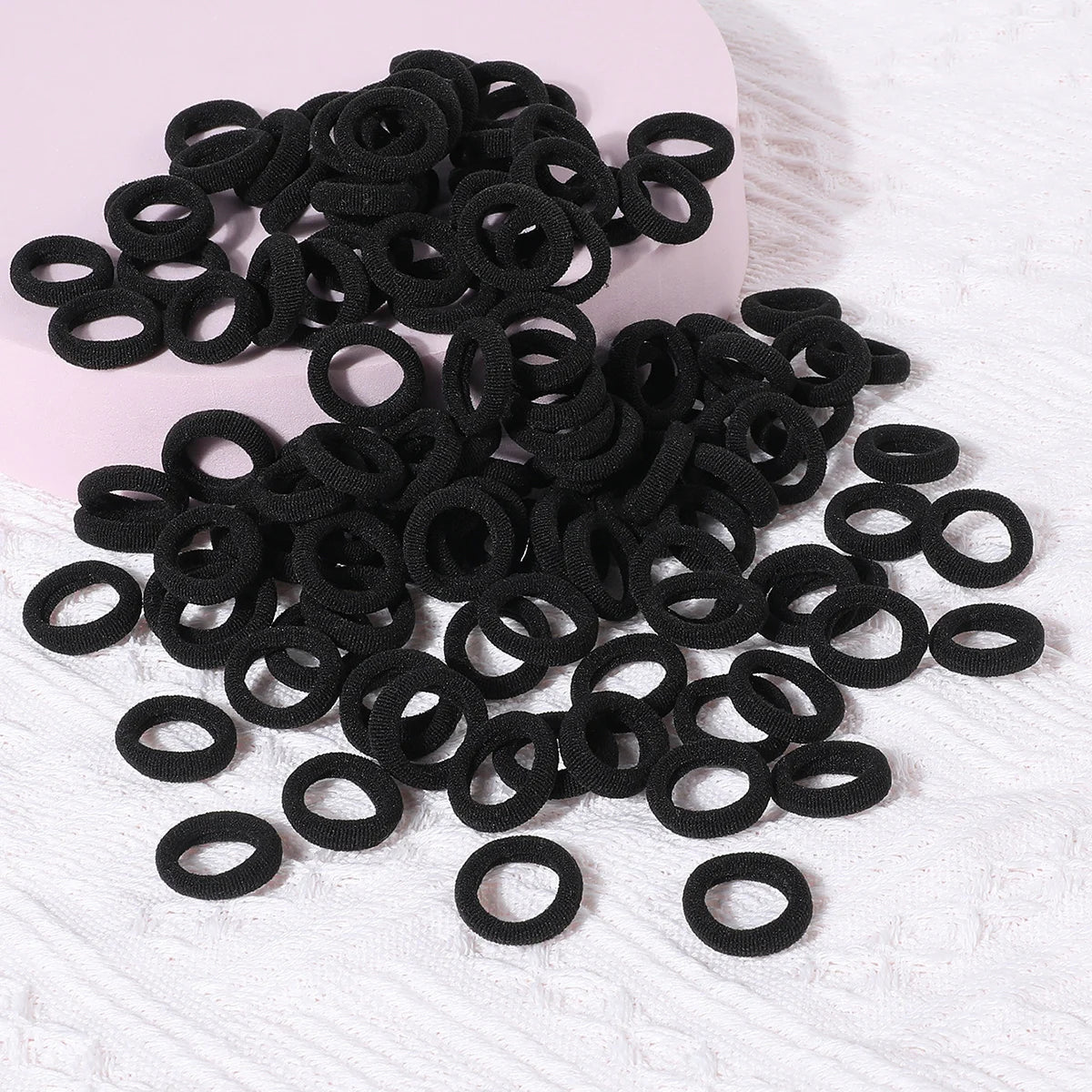 100 Pack Colorful Nylon Hair Ties For Kids Gentle Soft - Smarsty