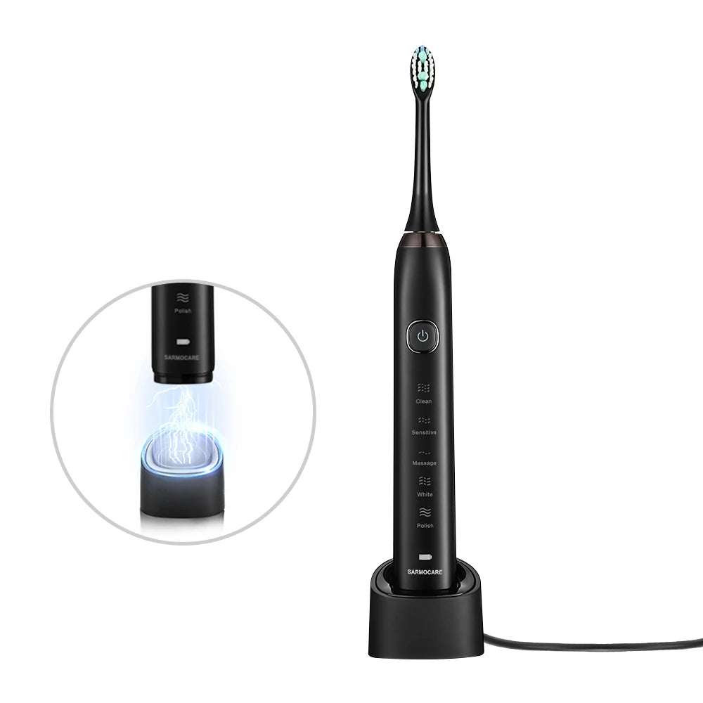 Rechargeable Electric Sonic Toothbrush with Travel Case - Smarsty