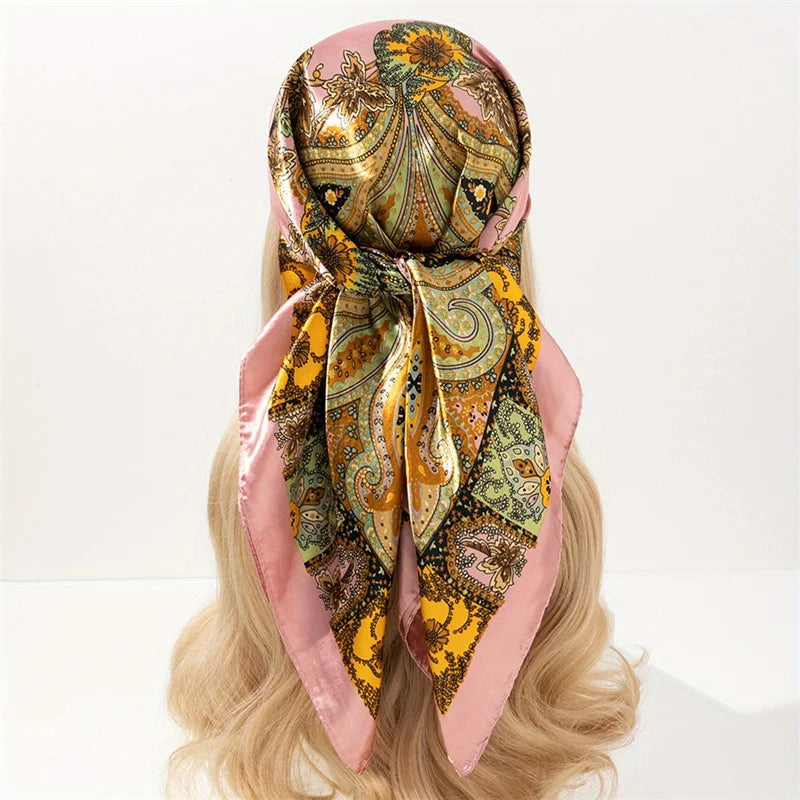 Luxury Satin Silk Scarf for Women Sun Protection - Smarsty