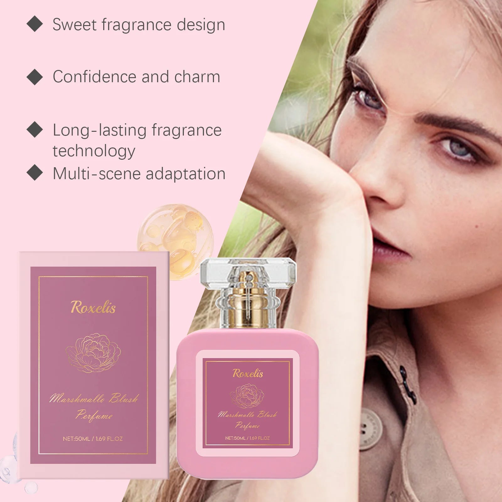 Roxelis Strawberry Sugar Sweet and Vital perfume Fresh, Sweet and Lasting Fragrance Date Commuting Multi Scene Portable Perfume