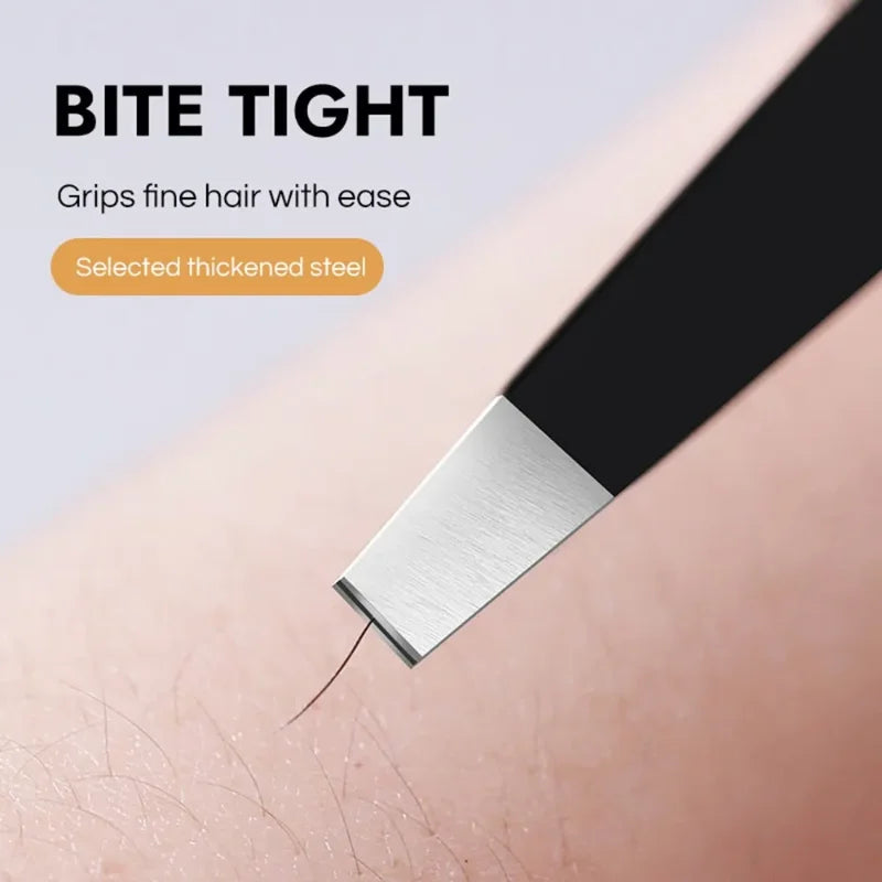 CNK Stainless Steel Black Eyebrow Tweezer for Precision Hair Removal - Smarsty