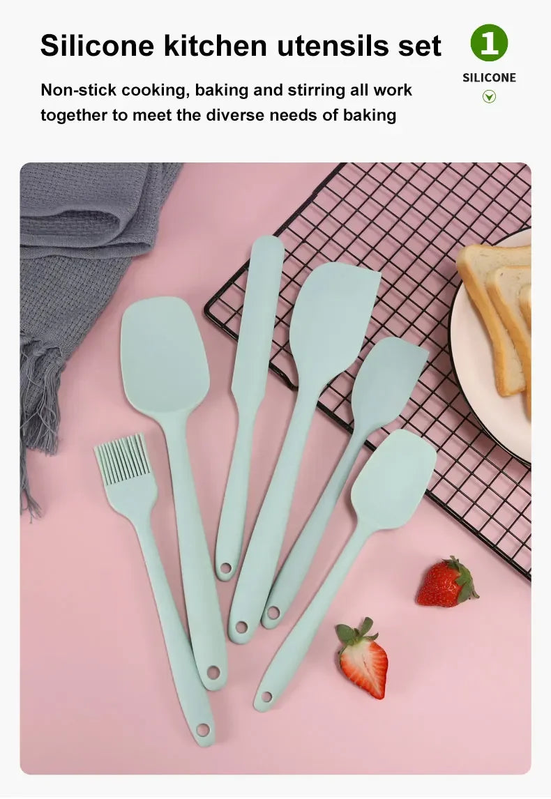 Heat Resistant Silicone Spatula Set for Baking - Smarsty