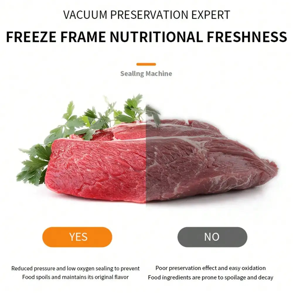 Automatic Vacuum Sealer Machine for Food Storage, Compact Household Sealing System with 30pcs Bags, Keeps Food Fresh Longer