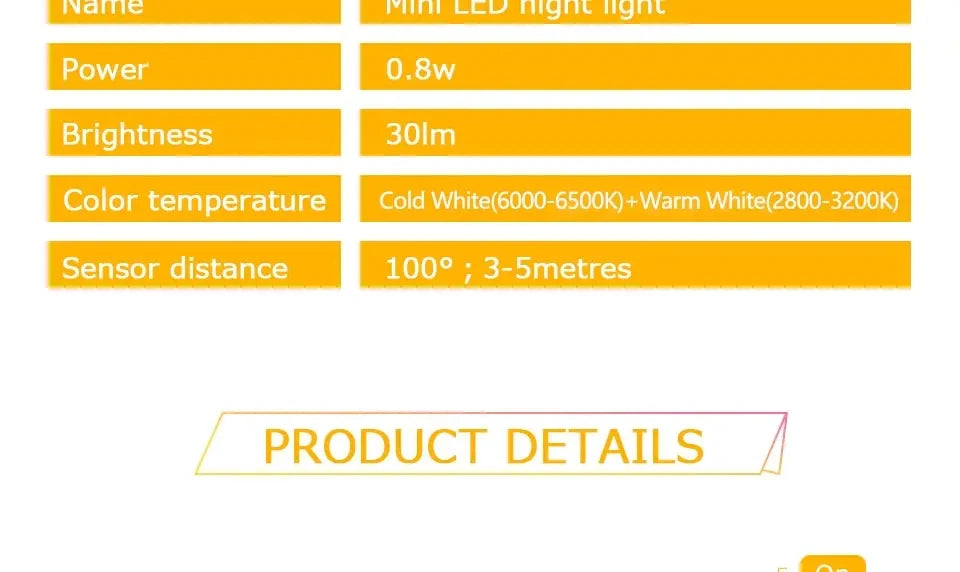 LED Motion Sensor Night Light for Kids Bedrooms - Smarsty