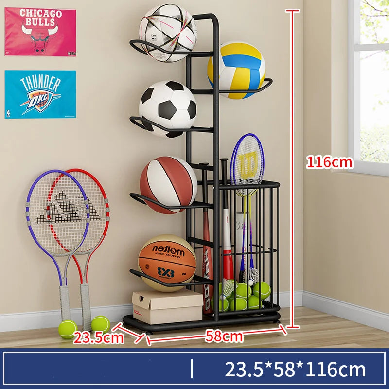 Indoor Children Basketball Storage Rack Put Ball Football Storage Basket Placed Rack Kindergarten Volleyball Stand Holder Space by Smarsty
