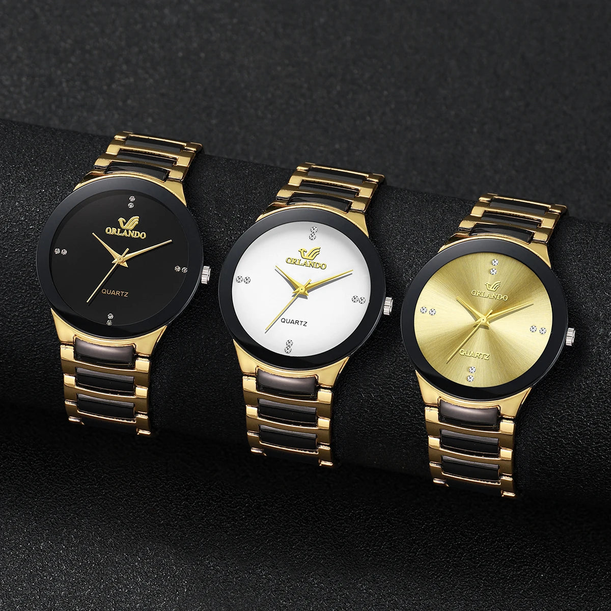 Men's Fashion Black Steel Band Quartz Watch - Smarsty