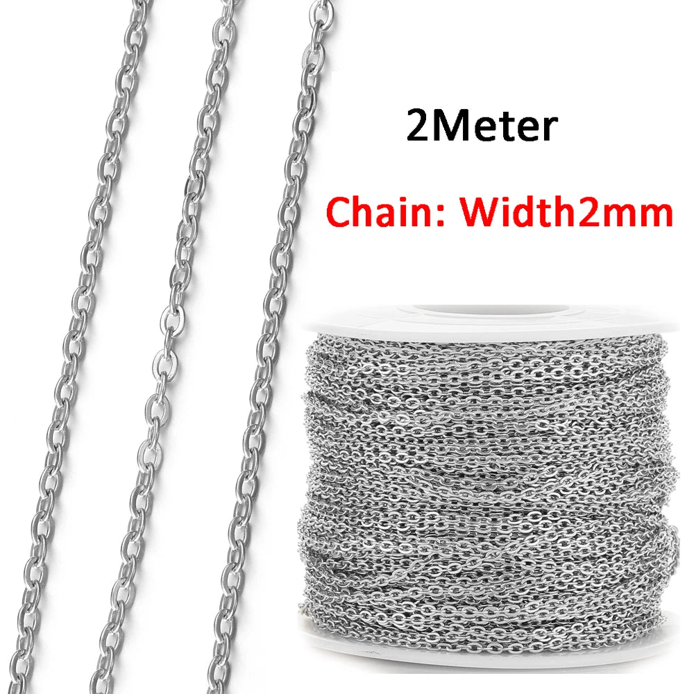 No Fade 2 Meter Stainless Steel Chain For Jewelry Making - Smarsty