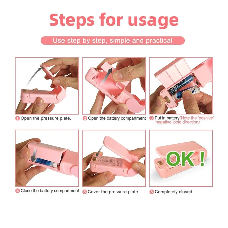 Mini Heat Bag Sealing Machine Package Sealer Bags Thermal Plastic Food Bag Closure Portable Sealer Packing Kitchen Accessories by Smarsty