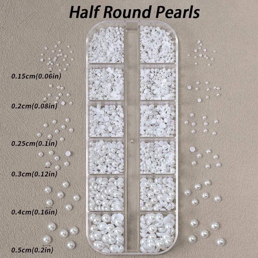 Half Round Pearl Beads for Stunning Nail Art - Smarsty