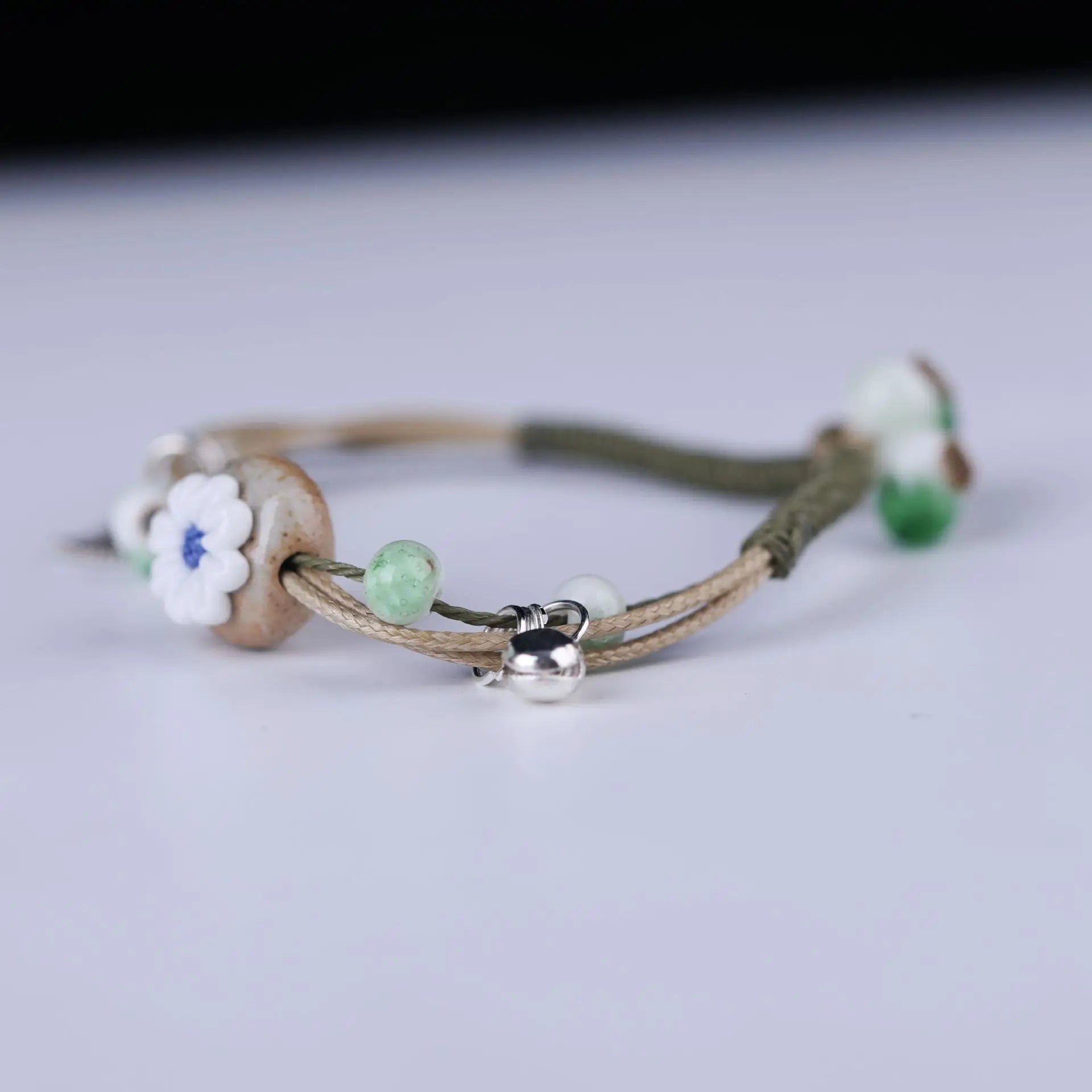 Handmade Boho Leather Charm Bracelet Adjustable Unisex - Smarsty