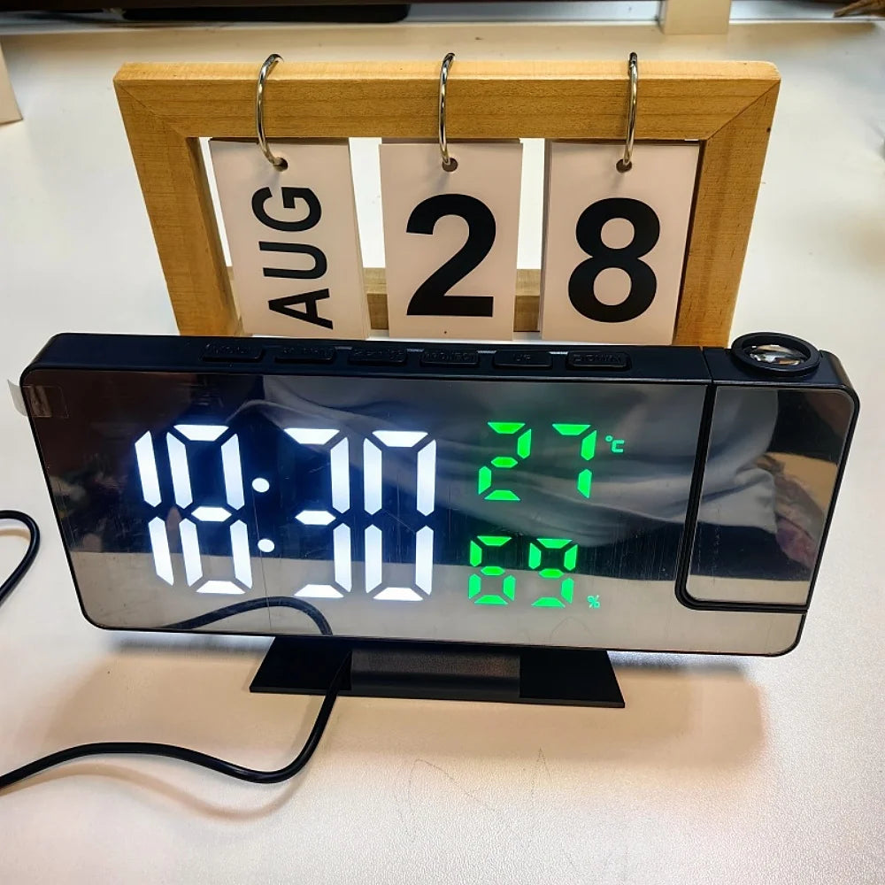 180 Degree Projection Digital Alarm Clock with Temperature Display - Smarsty