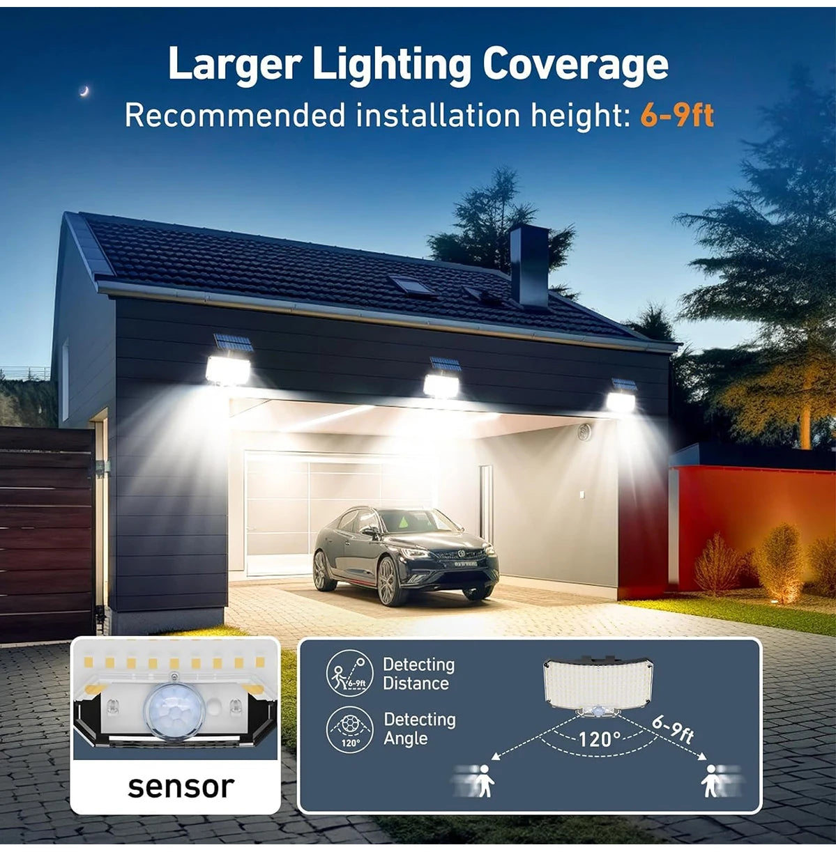 Solar Lights Outdoor 234LED Motion Sensor Security Flood Lights - Smarsty