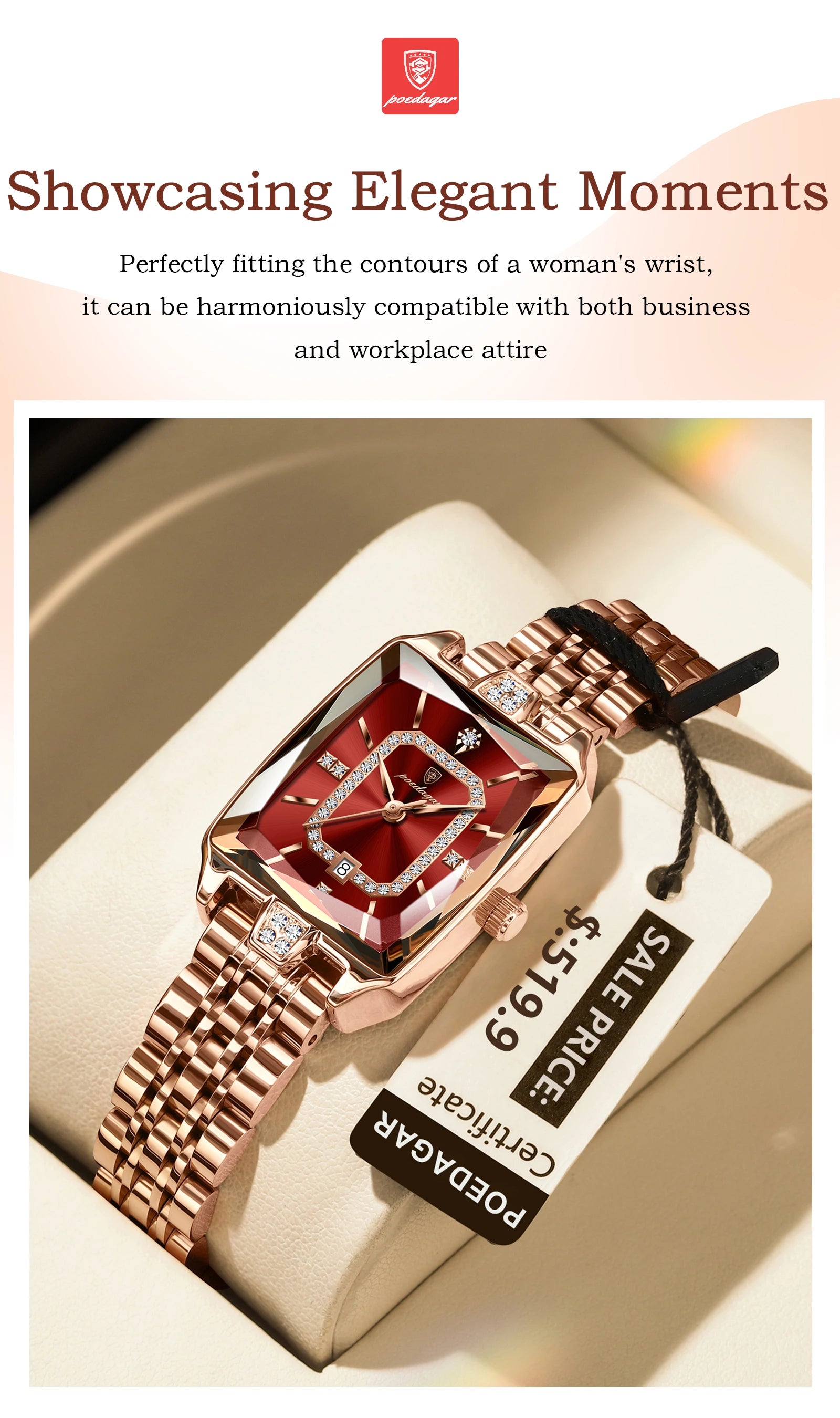 Elegant Waterproof Stainless Steel Women's Wristwatch - Smarsty