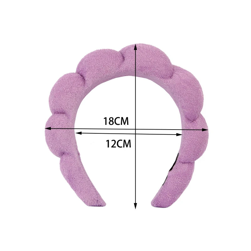 Soft Puffy Sponge Headband For Makeup Retro Terry Cloth - Smarsty