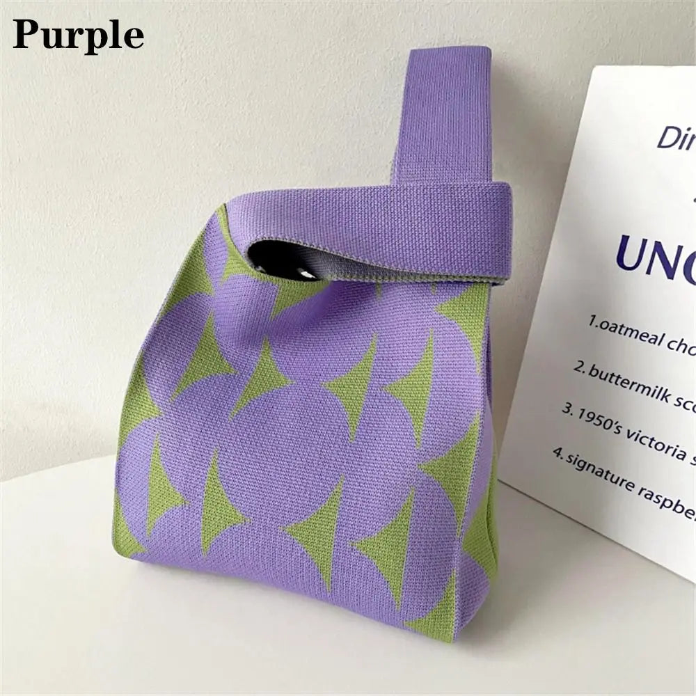 Cat Knit Handbag High Capacity Knot Wrist Bag For Women - Smarsty