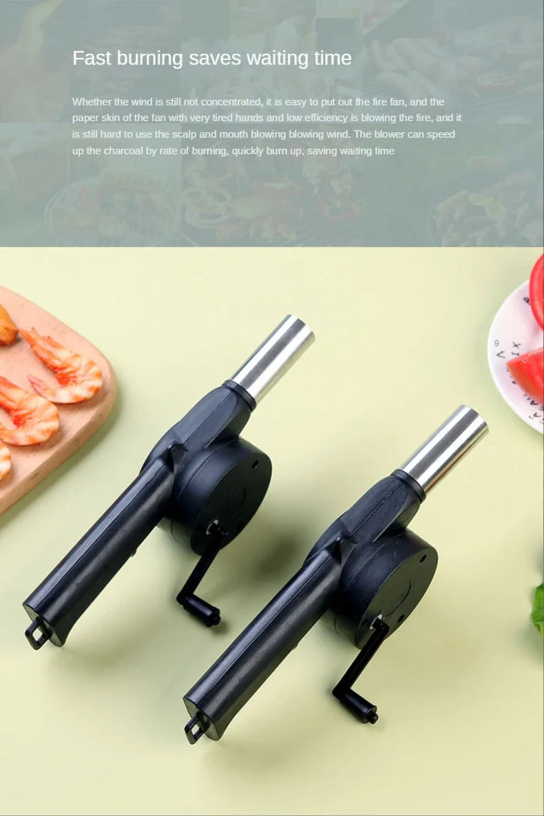 Portable Hand Crank Fan for Easy BBQ Fire Starting - Smarsty
