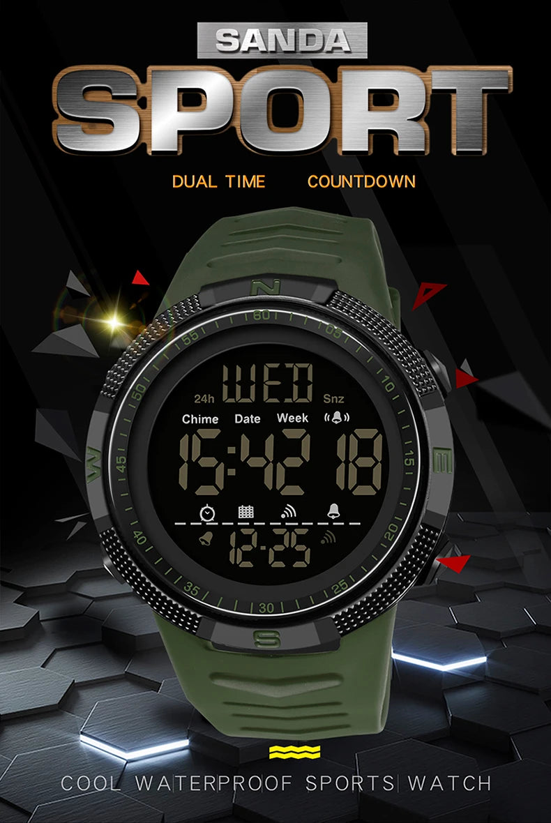 SANDA Military Sport Digital Watch Waterproof and Shockproof - Smarsty