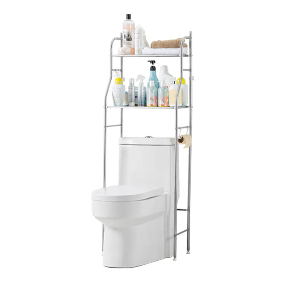 Over Toilet Storage Shelf,2/3-Tier Freestanding Over The Toilet Storage,Metal Bathroom Shelves with Paper Holder and Removable - Smarsty