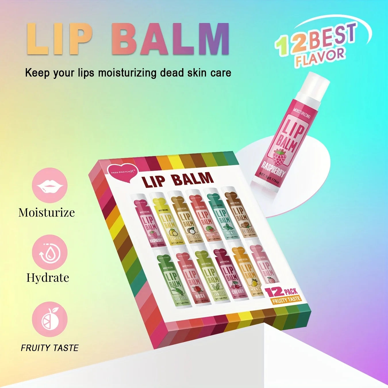 12 Piece Deep Moisturizing Lip Balm Set - Smarsty