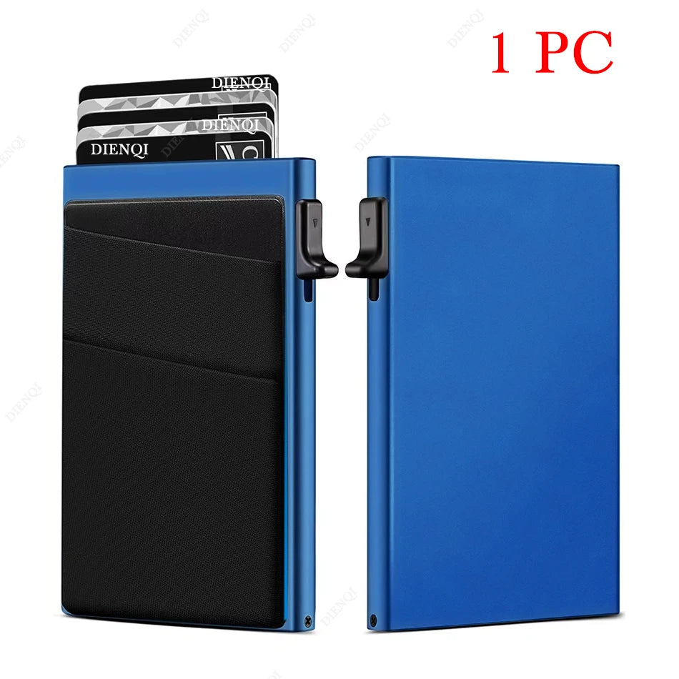 Anti-theft Cards Protectors Card Holder Minimalist Smart Wallet RFID Protection Aluminum Metal Box Cardholder Case Porte Carte