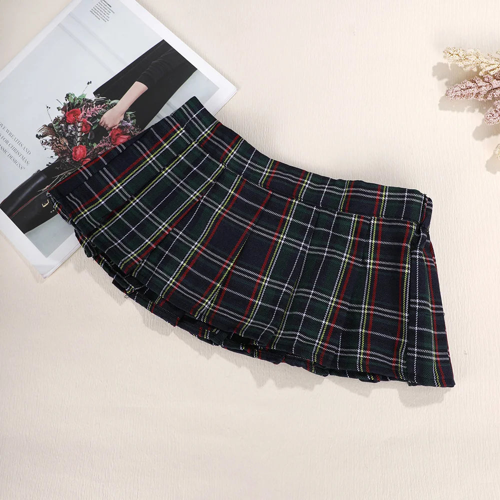 Ultrashort Jk Skirts Plaid Cosplay Costume Skirt Japanese Style Summer Schoolgirl Pleated Skirts Vintage Sexy Clubwear Skirt - Smarsty