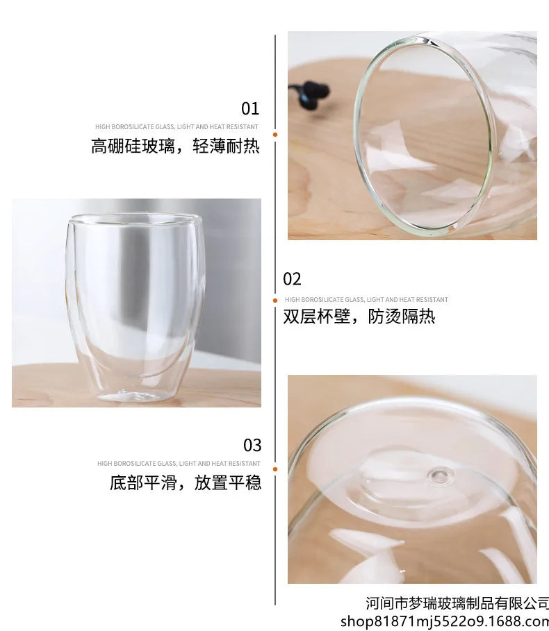 Heat Resistant Double Wall Glass Cup for Coffee and Beer - Smarsty