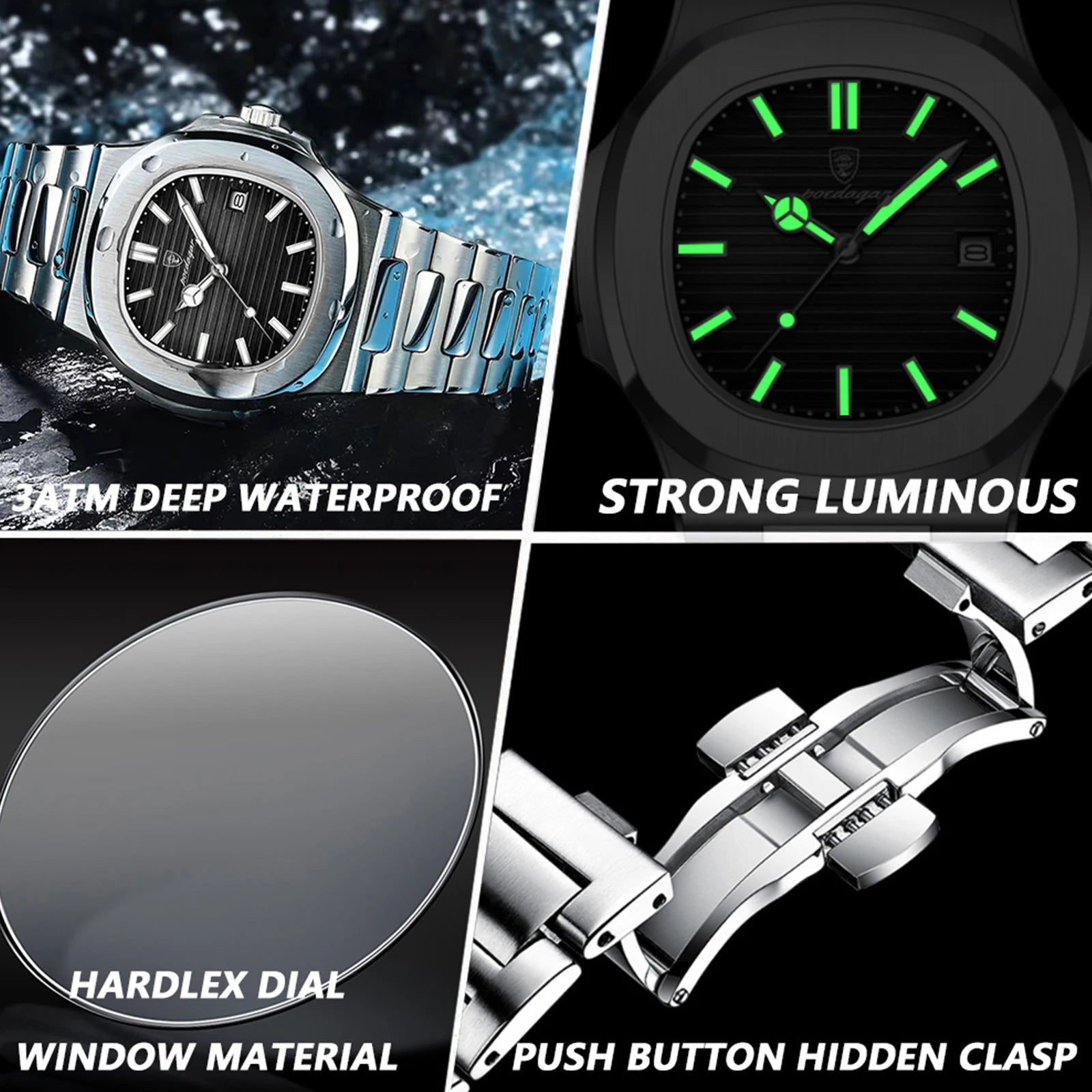Luxury Waterproof Quartz Men Watch with Luminous Dial - Smarsty