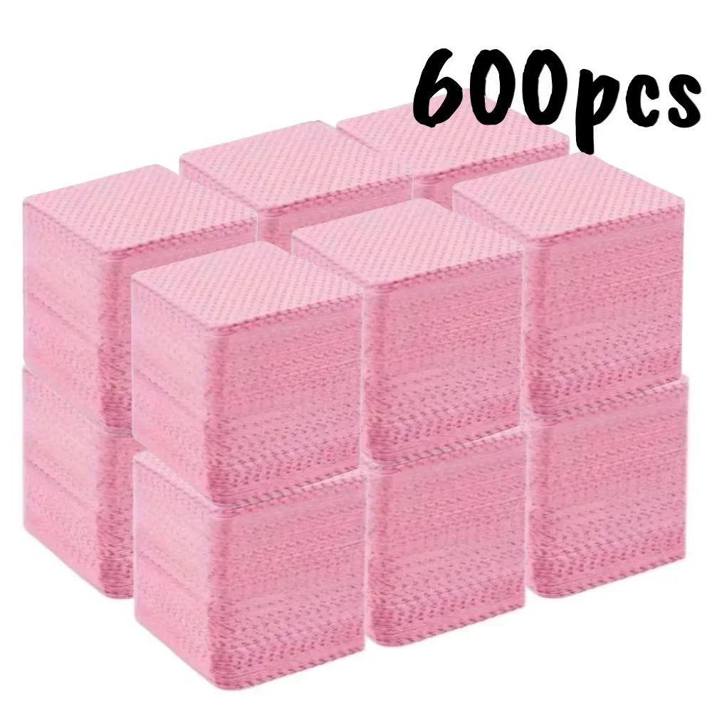 20/600pcs Lint-Free Nail Wipes Gel Cleansing Tissues Aluminum-Free Nail Polish Remover Pads for NaiArt Beauty Cleaning Care Tool - Smarsty