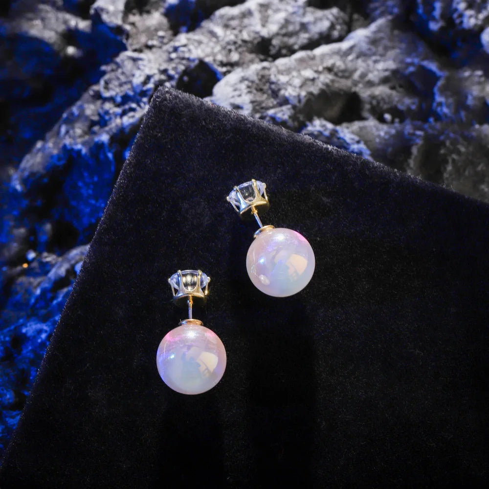 Pearl Long Earrings With Rhinestones For Wedding Fashion - Smarsty