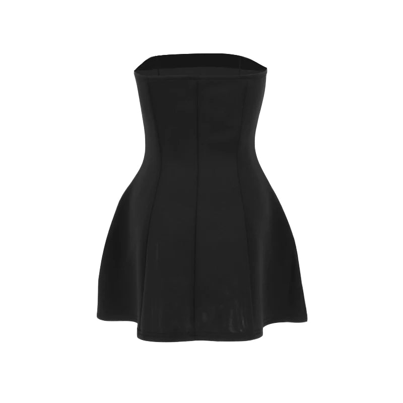 Sexy A-Line Dress Women's Summer New Solid Sexy Sleeveless Off Shoulder Bodycon Dresses Fashion Elegant Club Party Lady Dresses - Smarsty