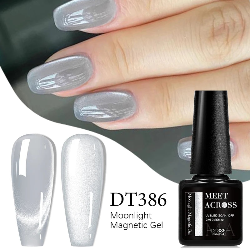 Magnetic Pink Silver Glitter Gel Nail Polish 7ml - Smarsty