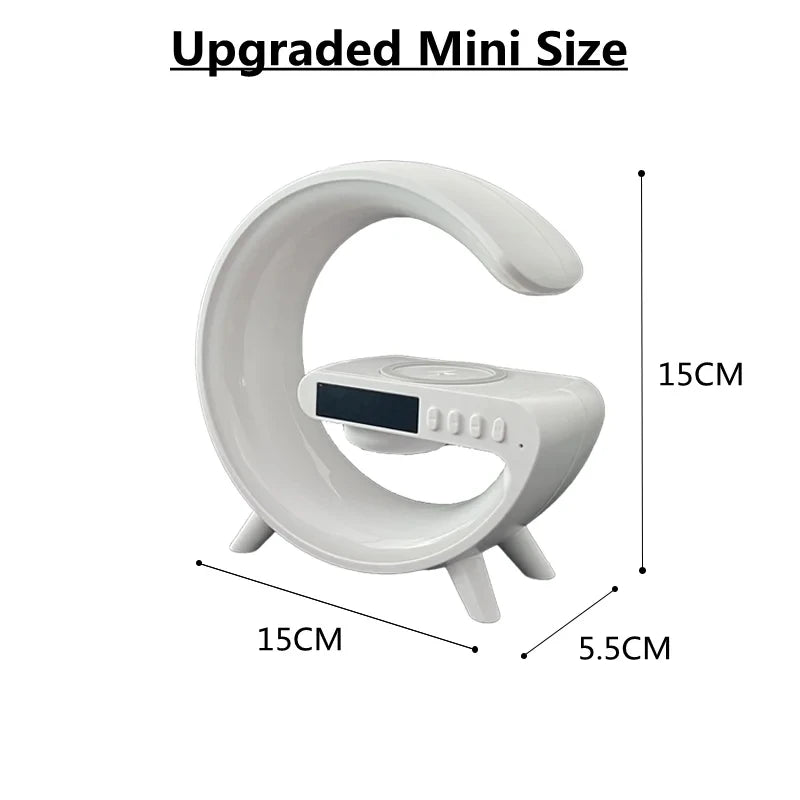 Wireless Charger Pad Stand With RGB Night Light Alarm Clock - Smarsty