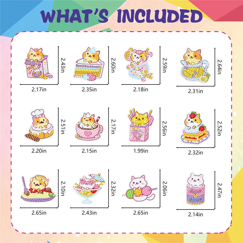 Cartoon Cat Burger DIY Diamond Painting Stickers - Smarsty