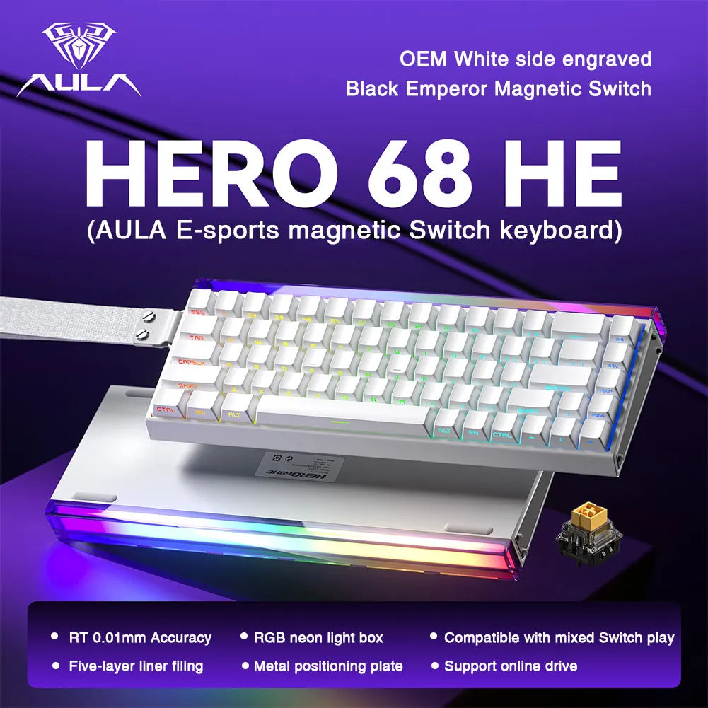 68 Key Magnetic Switch Keyboard Rapid Trigger RGB Wired
