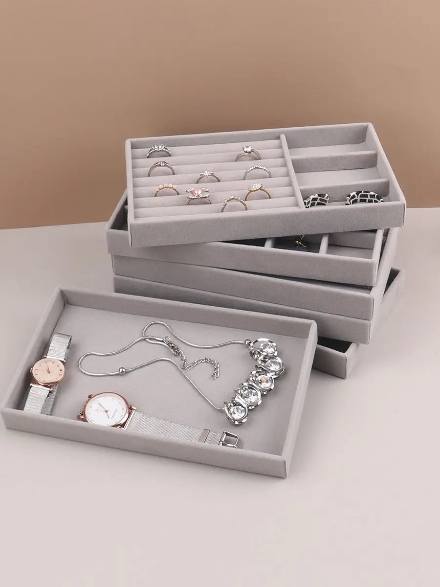 Velvet Jewelry Organizer Box for Rings and Necklaces - Smarsty