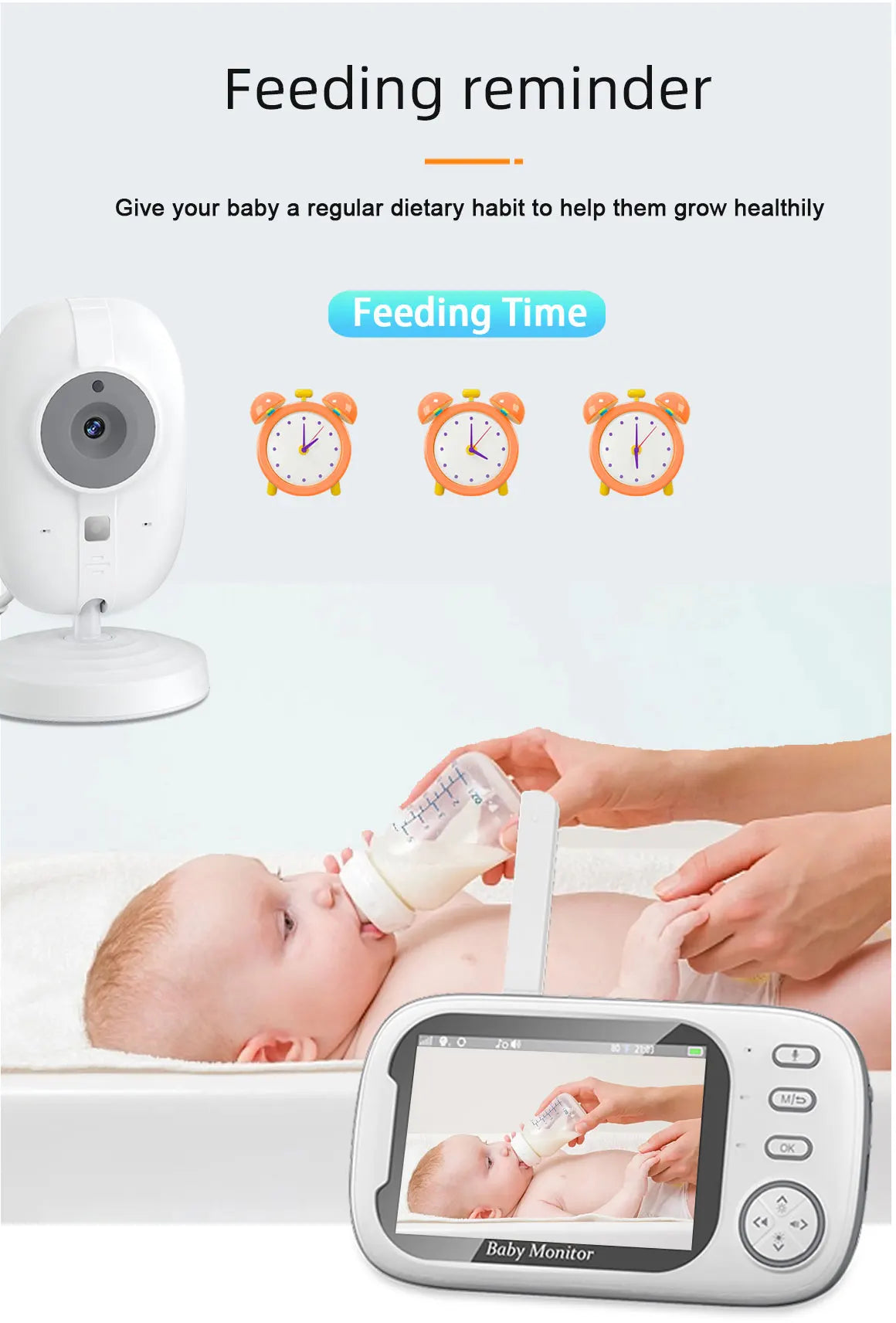 Cdycam New 3.5 inch Wireless Video Baby Monitor Night Vision Temperature Monitoring 2 Way Audio Talk Baby Nanny Security Camera by Smarsty
