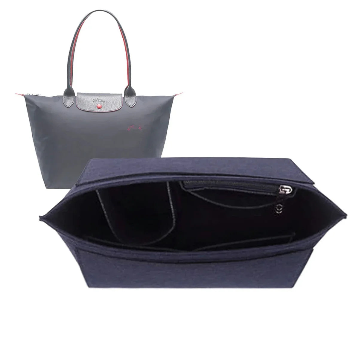 Felt Insert Bag Fits For Longchamp Handbag Liner Bag Felt Cloth Makeup Bag Support Travel Portable Insert Purse Organizer