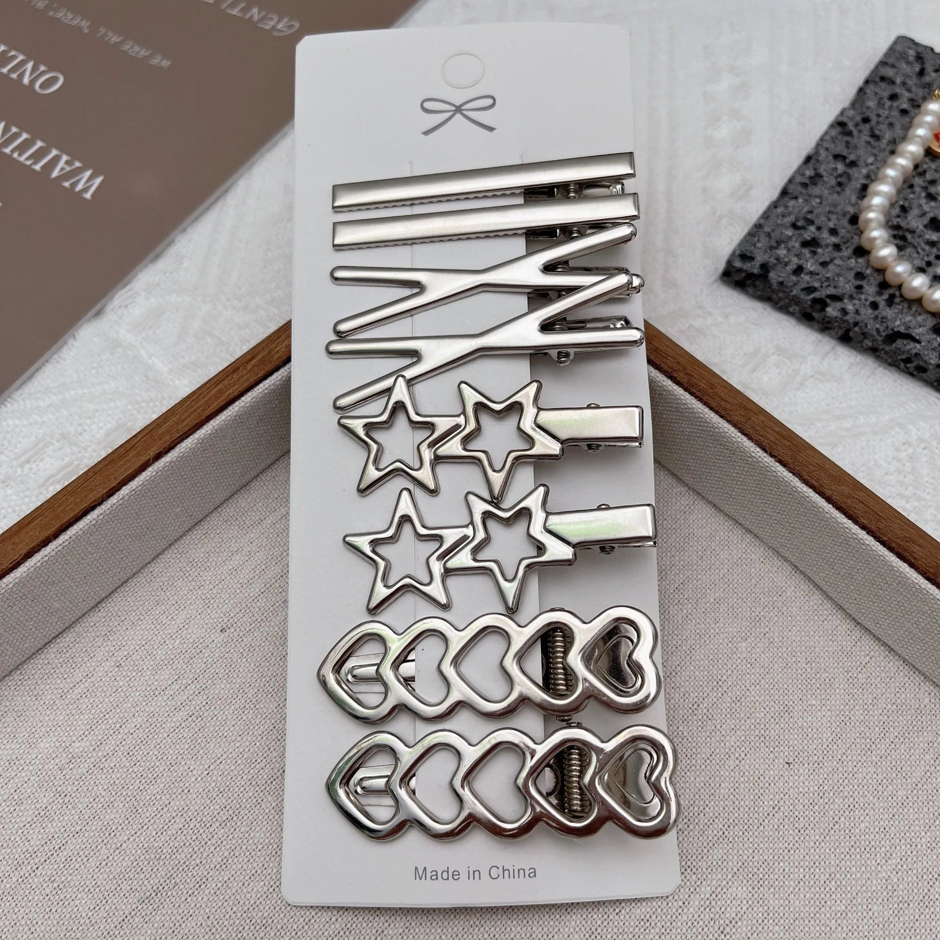 8PCS Silver Metal Hair Clips for Stylish Bangs - Smarsty