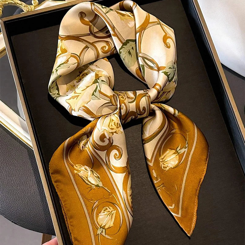 Luxury Silk Scarf Women Satin Shawl Sun Protection Wrap - Smarsty