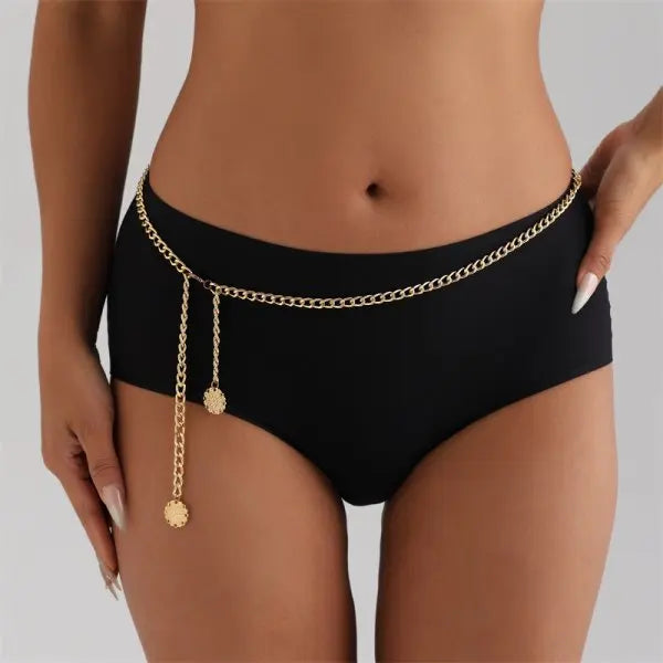 Minimalist Double Layer Metal Belly Chain for Summer - Smarsty